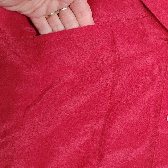 Tommy Bahama 100% silk women's long sleeved button down blouse size large - Picture 5 of 14